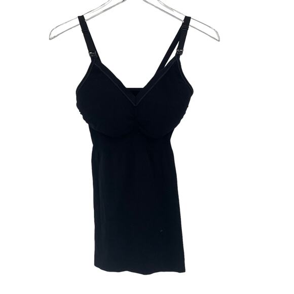 2/$30 INGRID & ISABEL Nursing Camisole NEW Size L Black Stretch Compression Top - Picture 10 of 11